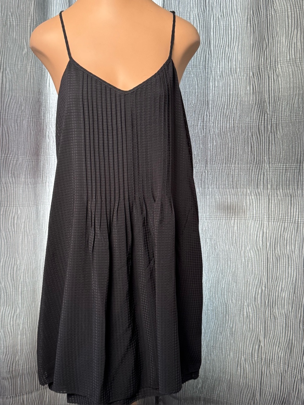 SANCTUARY Black Spaghetti Strap Pleated Dress Size XLarge